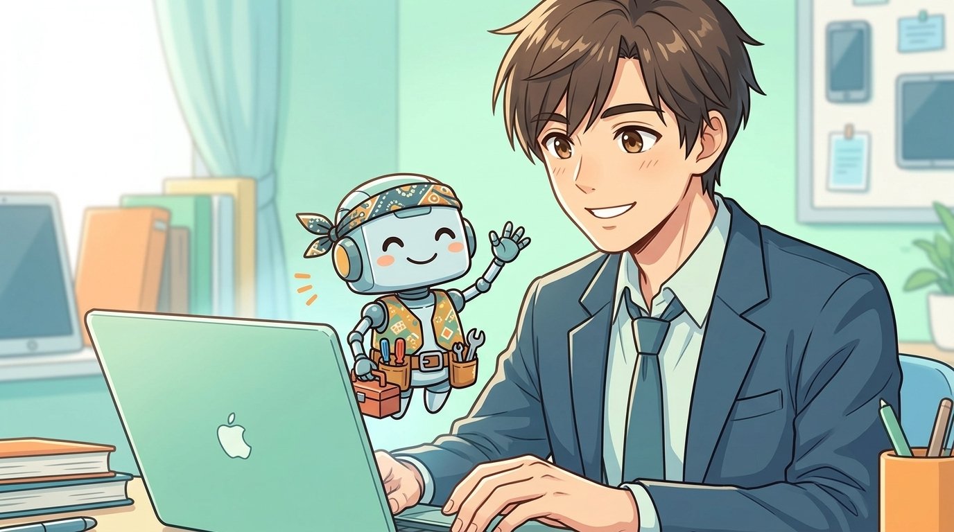 GPTsでカスタムAIアシスタントを作るイメージのイラスト